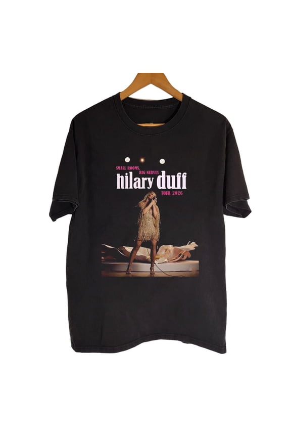 Hilary Duff 2026 Tour Black Cotton Shirt Full size S-5XL Unisex TH09