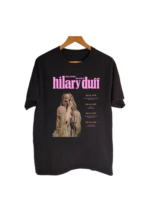 Hilary Duff Tour 2026 Black Cotton Shirt Full size S-5XL Unisex TH12