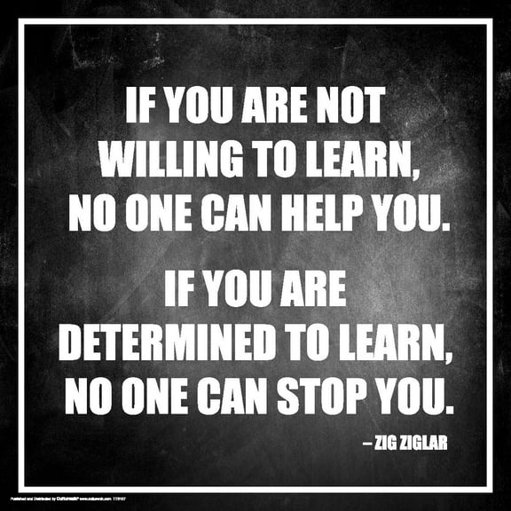 Hilary Hinton Ziglar Determined to Learn Inspirational Motivational Speaker Author Celebrity Quote Classroom Print