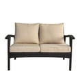 thumbnail image 1 of Hilary Outdoor Wicker Loveseat with Weather Resistant Cushions, Brown and Tan, 1 of 6
