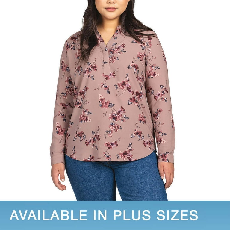 Hilary Radley Ladies' Long Sleeve Blouse 1640868 (Pink, Small)