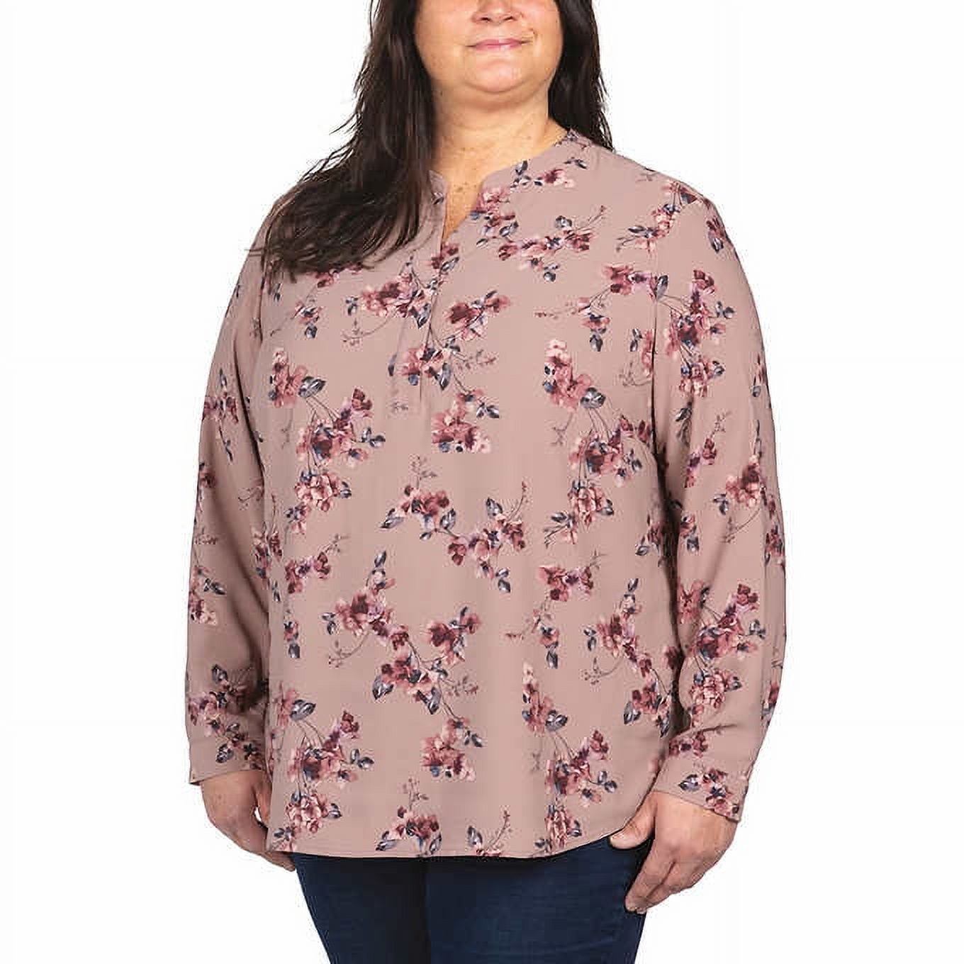 Hilary Radley Women's Short Sleeve Printed Blouse (US, Alpha, Medium, Regular, Regular, Black) At Women's Clothing Store