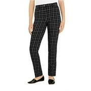 Hilary Radley Ladies Plaid Dress Pant Black Combo, 10