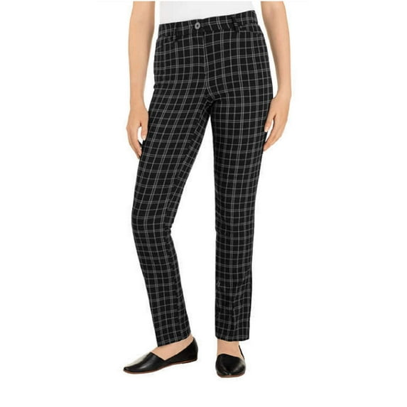 Hilary Radley Ladies' Plaid Dress Pant (Black Combo, 14)