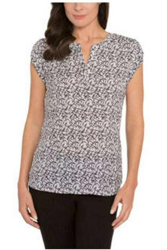 Ladies’ Printed Blouse (Gray, X-Large)