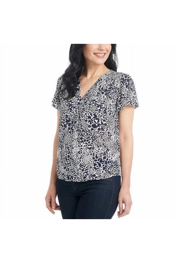 Ladies' Printed Blouse (XXL, Black)