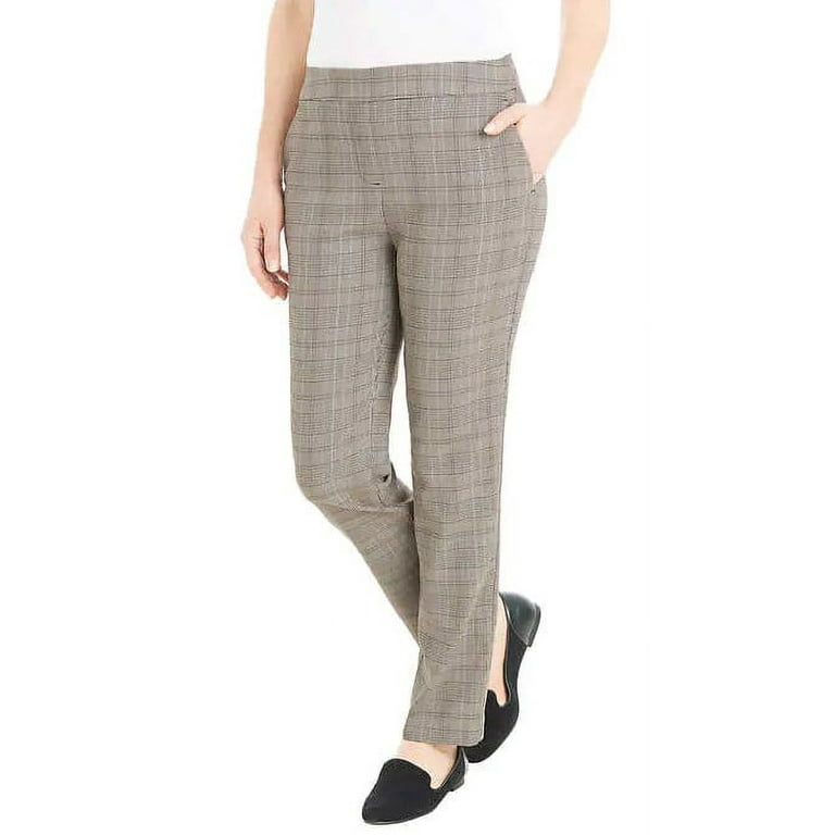 Hilary Radley Ladies' Pull-On Pant with Pockets, Cream/Black, XXL