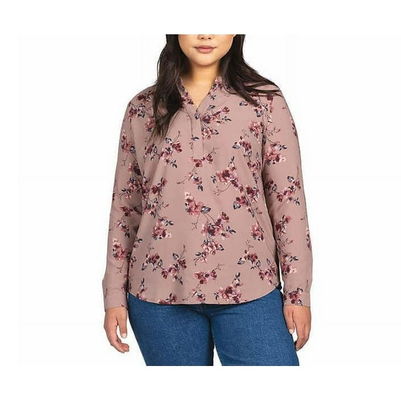 Hilary Radley Ladies' Size Large, Long Sleeve Blouse, Pink Floral