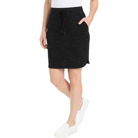 Hilary Radley Ladies' Space Dye Pull-On Skirt (Black, X-Large)