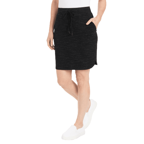 Hilary Radley Ladies' Space Dye Pull-on Skirt (Black, Medium)