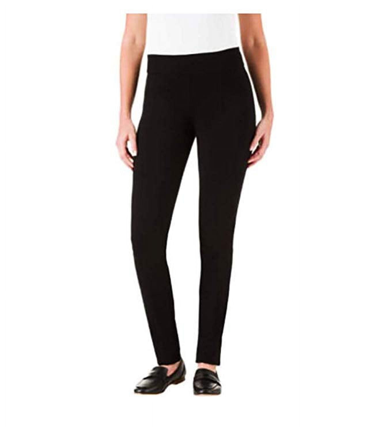 Hilary Radley Ladies' Stretch Pull On Slim Fit Ponte Pants, Black