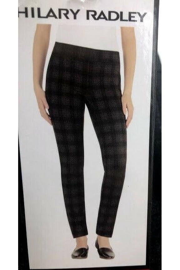 Ladies Stretch Pull on Slim Fit Ponte Pants Size: S, Color: Charcoal Combo