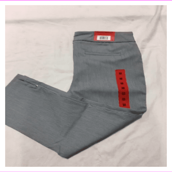 Hilary Radley Ladies Stretch Slim Cropped Pants M/Navy/ White Stripe