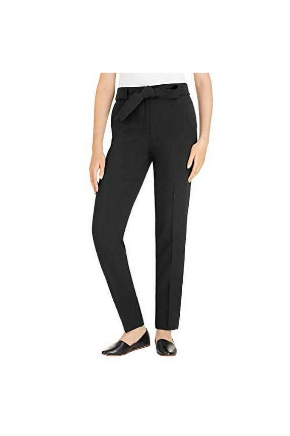 Ladies' Tie Front Dress Pant (Black, 12)