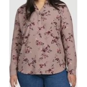 Hilary Radley Long Sleeve Floral Blouse, Women's XXL