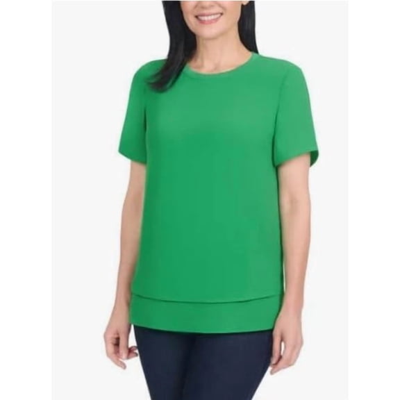 Hilary Radley - Two layer Green Blouse - Small