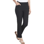 Hilary Radley Women Mid-Rise Stretch Pull-On Ankle Pant Black,XX-Large