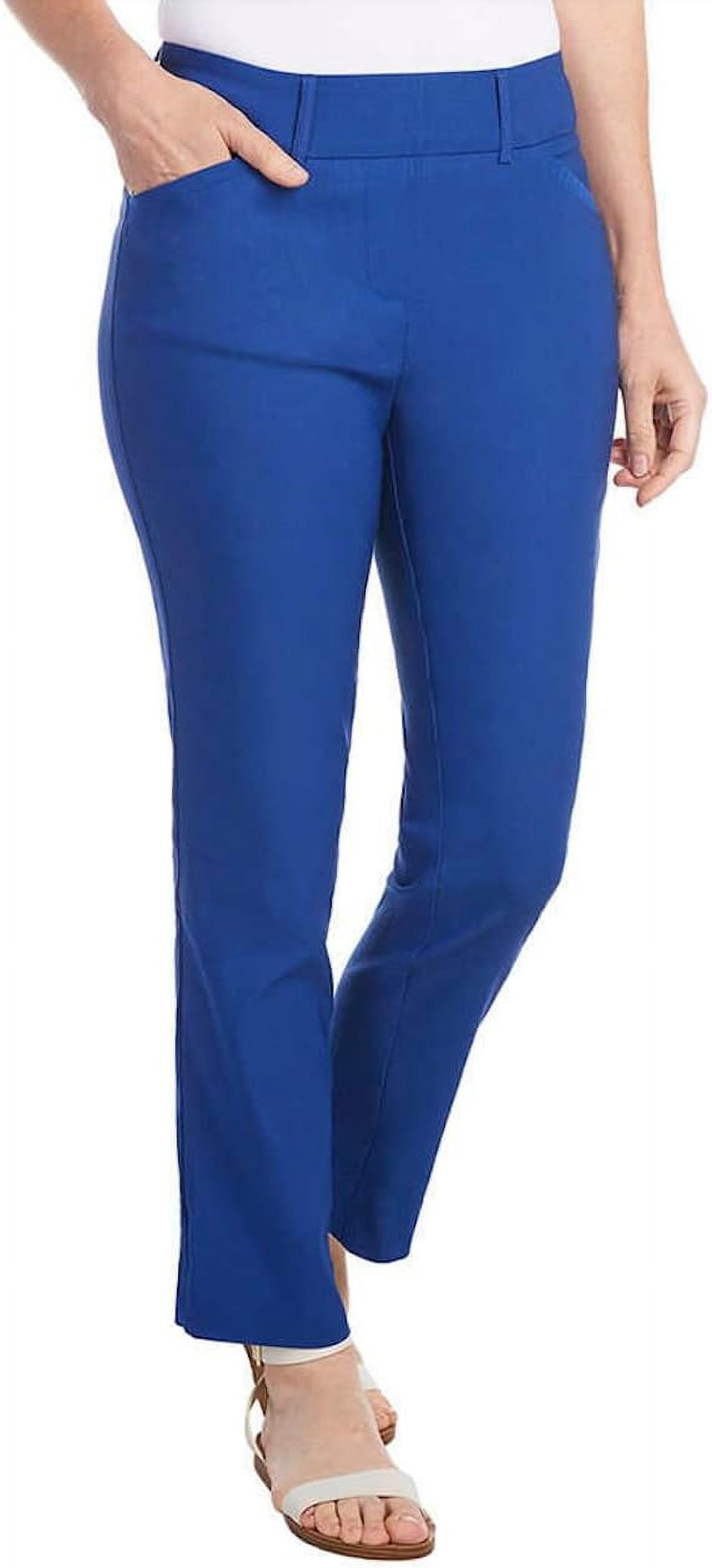 Hilary Radley Women Mid-Rise Stretch Pull-On Ankle Pant (Mazarine Blue ...