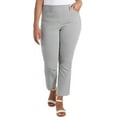 thumbnail image 1 of Hilary Radley Women Mid-Rise Stretch Pull-On Ankle Pant (Off White & Black Combo, X-Large), 1 of 7