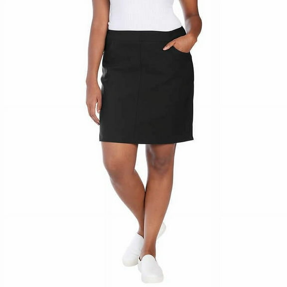 Hilary Radley Women's Casual Skort with Built-in Shorts, Black, XL