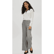 Hilary Radley Womens Front Slash Pockets Stretch Brushed Pants Black White 14