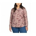 thumbnail image 1 of Hilary Radley Women's Long Sleeve Tunic Top (Pink Floral, XL), 1 of 3