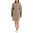 thumbnail image 1 of Hilary Radley Women's Mock Neck Sweater Dress (Heather Taupe, Medium), 1 of 3