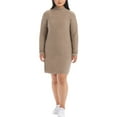 thumbnail image 1 of Hilary Radley Women's Mock Neck Sweater Dress (Heather Taupe, XL), 1 of 3