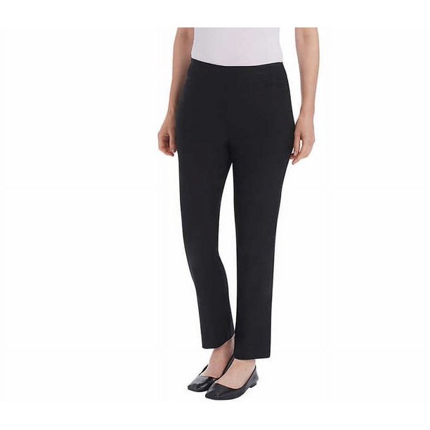 Hilary Radley Women's PullOn Ankle Pant (Black, Large)