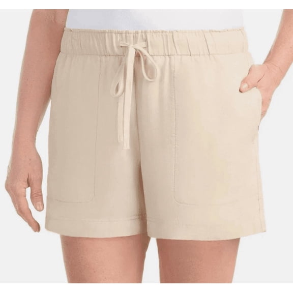 Hilary Radley Women's Lightweight Pull on Tencel Short, Tan, Large