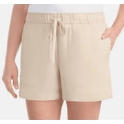 Hilary Radley Womens Lightweight Pull on Tencel Short, Tan, Large