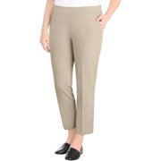 Hilary Radley Womens Pull-on Dress Pants, 4-Way Stretch, Elastic Waist, Heather Light Sand, Medium