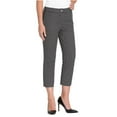 thumbnail image 1 of Hilary Radley Women's Stretch Slim Leg Crop Pant (14, Black/Ivory), 1 of 4