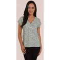 thumbnail image 1 of Hilary Radley Womens Ladies Top Blouse V-Neck Green Multi Check Combo Size Large, 1 of 2