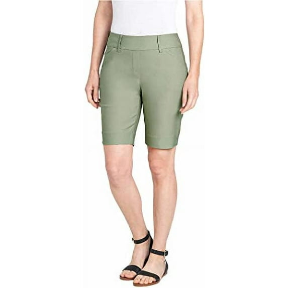 Hilary Radley Womens Midweight Bermuda Pull-On Short (X-Large, Sage)
