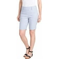 thumbnail image 1 of Hilary Radley Womens Midweight Bermuda Pull-On Short (XX-Large, Light Blue Combo), 1 of 6