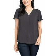 Hilary Radley Womens V-Neck Blouse