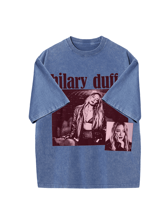 Hilarys Shirt 2026 Tour Duffs Merch Tshirts Vintage Oversized Short Sleeve For Fans