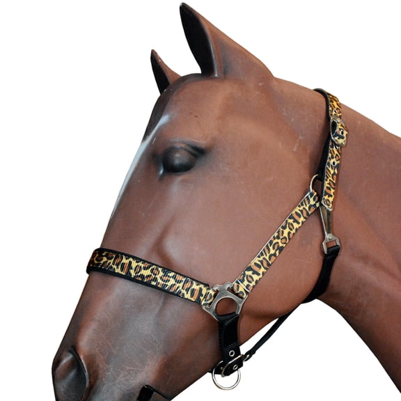 Hilason 1 Inch Fully Adjustable Halter Cheetah Polyester