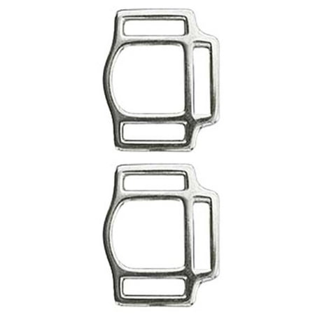 Hilason 1 Inch Malleable iron 3 Way Halter Square Nickel Plated Set of 2