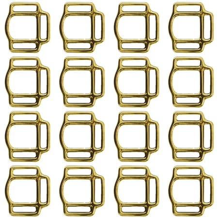Hilason 1 Inch Solid Brass 3 Way Halter Square BOC Set of 16