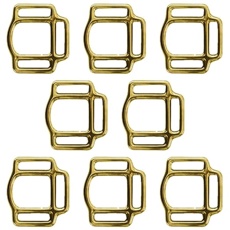 Hilason 1 Inch Solid Brass 3 Way Halter Square BOC Set of 8