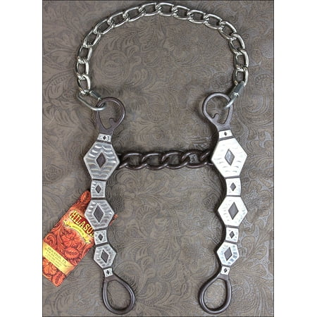 Hilason Antique Brown Horse Bit Chain Mouth W/Rubber Washers