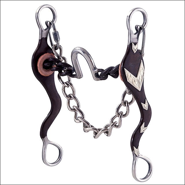 Hilason Antique Brown Roping Horse Bit Medium Port Correction Mouth ...