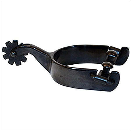 Hilason Black Satin Reining Plain Men Spur 9 Points Rowel