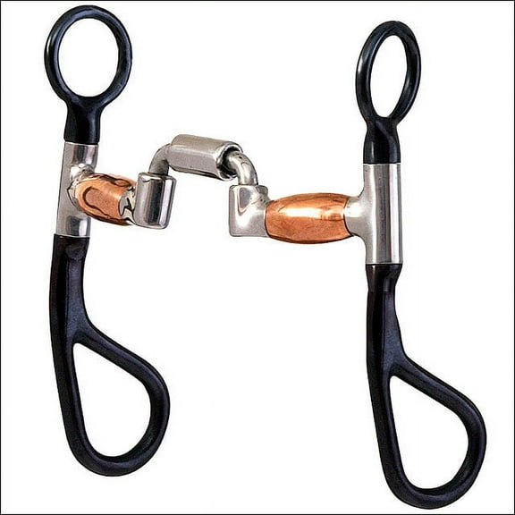 Hilason Black Steel Horse Bit W/Hinged Correction Mouth W/Stainless Steel Roller