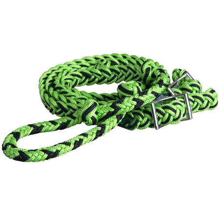 Hilason Braided Poly Barrel Horse Racing Reins Flat Easy Grip Knots 1" X 8Ft