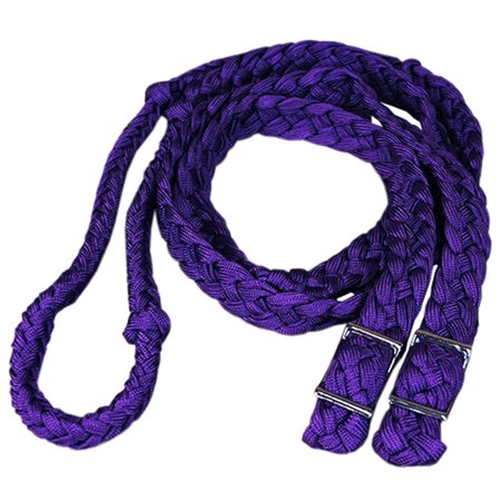Hilason Braided Poly Barrel Horse Racing Reins Flat W/ Easy Grip Knots 1" X 8Ft