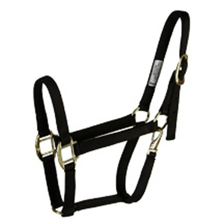 Hilason Deluxe 3 Ply Nylon Halter W/ Snap Average Black
