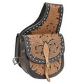 thumbnail image 1 of Hilason Floral Western Horse Leather Saddle Bag Heavyduty Traditional Trail Ride, 1 of 6